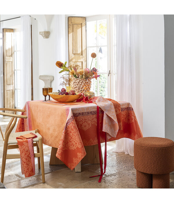 Le Jacquard Français gecoat oranje tafellinnen Mumbai orange