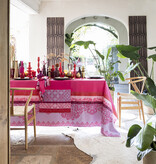 Le Jacquard Français Mumbai roze, gecoat tafellinnen pink