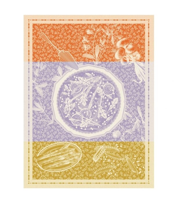 Le Jacquard Français theedoek Tarte Printanière purple