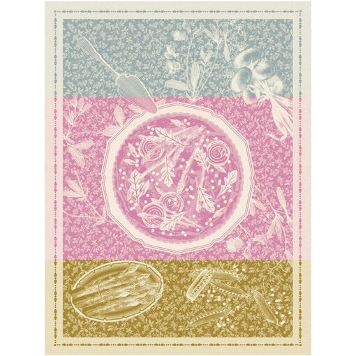 Le Jacquard Français theedoek Tarte Printanière pink