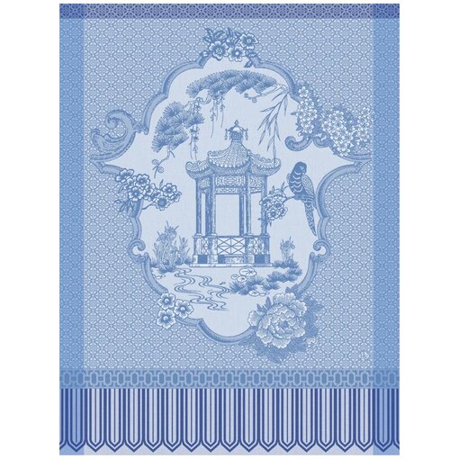 Le Jacquard Français theedoek Promenade Impériale blue