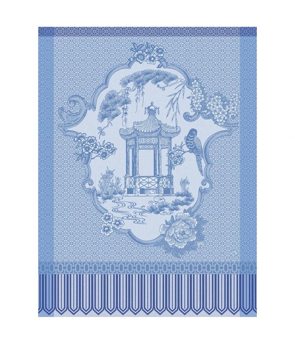 Le Jacquard Français theedoek Promenade Impériale blue