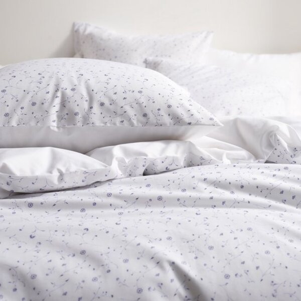 bloemdessin dekbedovertrekset Lilia porcelain 180TC, vanaf
