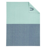 Cawö theedoek halflinnen Cuisine Duo 535, mint/blauw (014), 50x70 cm