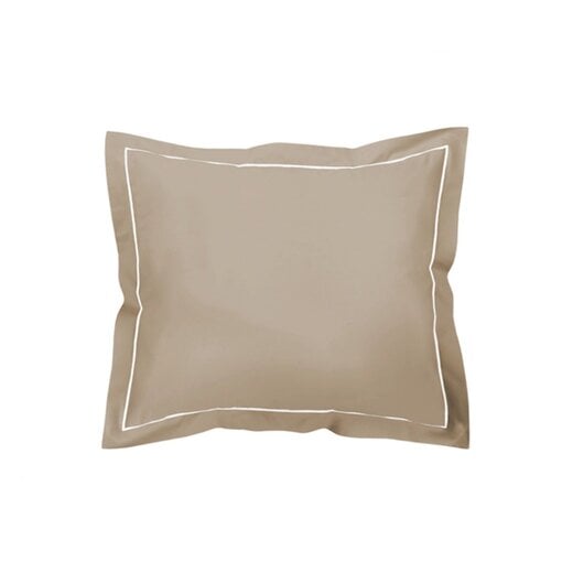 De Witte Lietaer taupe kussenslopen met volants, Bumblebee vison taupe