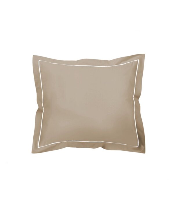 De Witte Lietaer taupe kussenslopen met volants, Bumblebee vison taupe