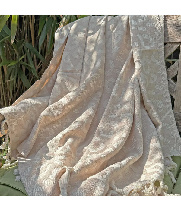 Lantara beige hamamdoek Panter