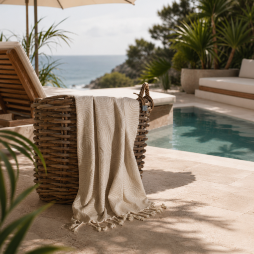 Lantara beige hamamdoek Cirkels