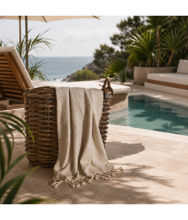 Lantara beige hamamdoek Cirkels
