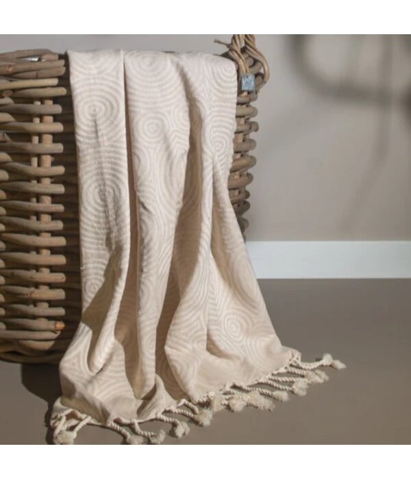 Lantara beige hamamdoek Cirkels