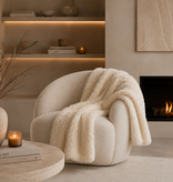 Bonnanotte luxe fluffy plaid Lune beige