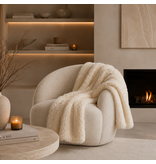 Bonnanotte luxe fluffy plaid Lune beige