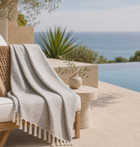 Lantara beige grijze hamamdoek Cirkels grey