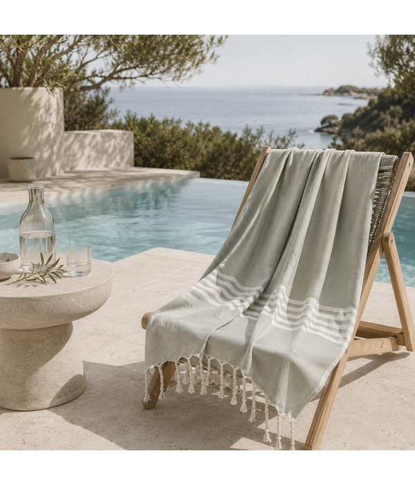 Lantara hamamdoek Provence celadon groen 100x200 cm