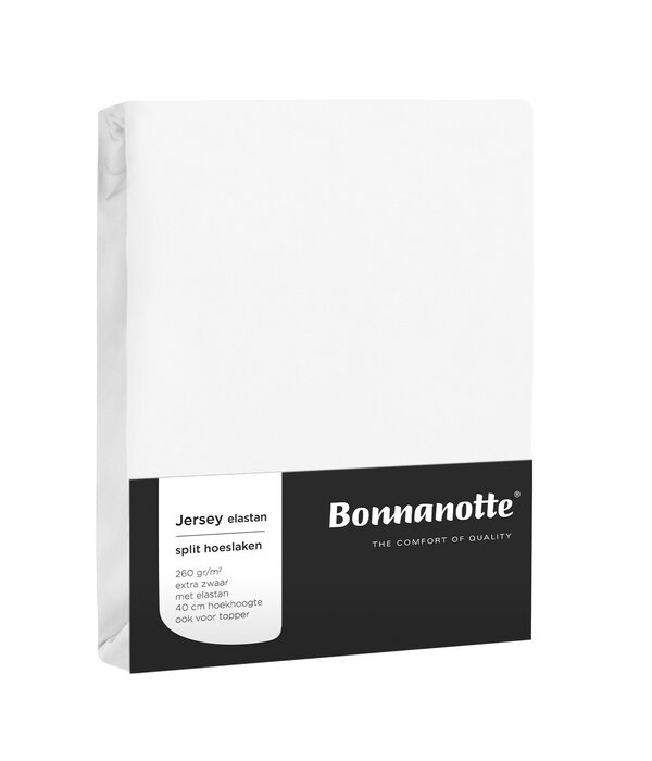 Bonnanotte witte strijkvrij jersey hoeslakens met elastan (260 gr/m²)