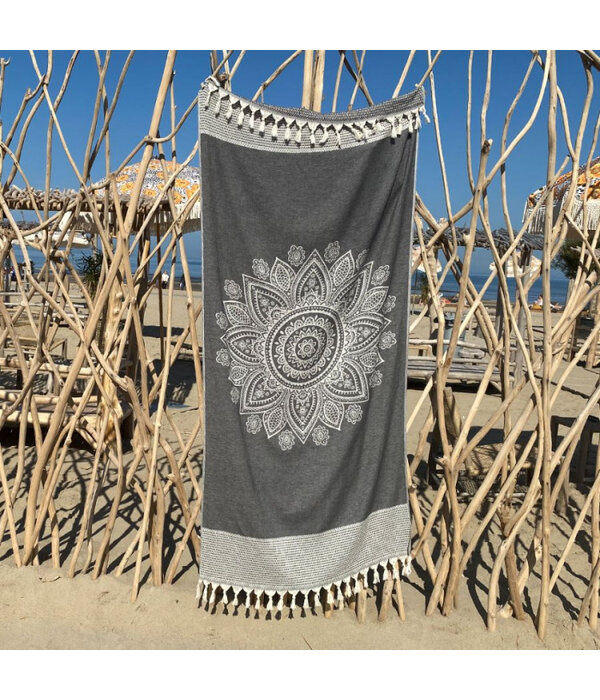 Fashion4Wellness Hamamdoek Boho Black beauty - 95x200 cm