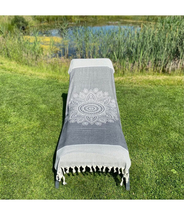 Fashion4Wellness Hamamdoek Boho Black beauty - 95x200 cm