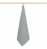 Jorzolino grijsgroene theedoek Check XL, grote ruit, 65x65 cm