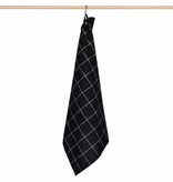 Jorzolino zwarte theedoek Check XL, grote ruit, 65x65 cm
