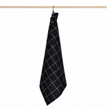 Jorzolino zwarte theedoek Check XL, grote ruit, 65x65 cm