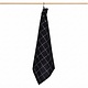zwarte theedoek Check XL, grote ruit, 65x65 cm