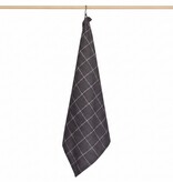 Jorzolino grijze theedoek Check XL, grote ruit, 65x65 cm