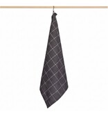 Jorzolino grijze theedoek Check XL, grote ruit, 65x65 cm