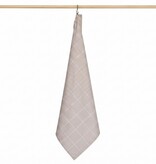 Jorzolino zand theedoek Check XL, grote ruit, 65x65 cm