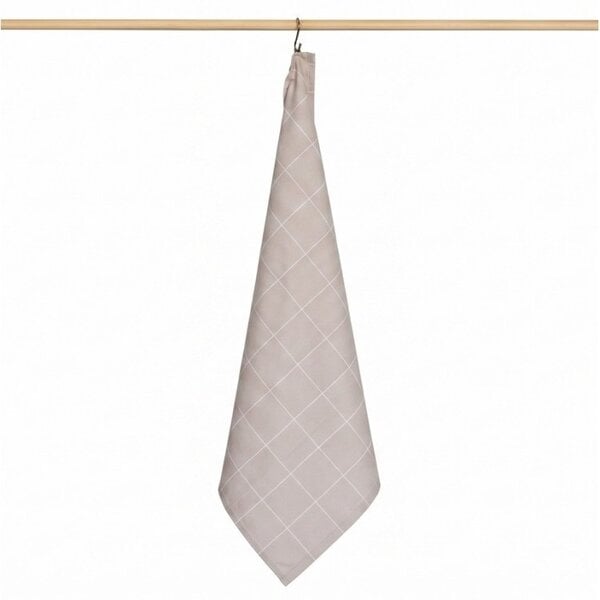 zand theedoek Check XL, grote ruit, 65x65 cm