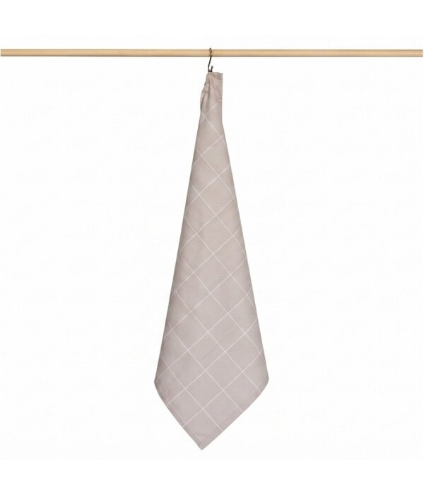 Jorzolino zand theedoek Check XL, grote ruit, 65x65 cm