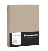 Bonnanotte taupe strijkvrij jersey hoeslakens met elastan (260 gr/m²)