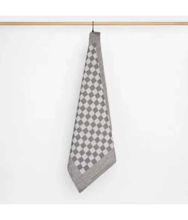 Jorzolino grijze theedoek Check BBQ, kleine ruit, 65x65 cm