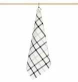 Jorzolino 3-Color Check theedoek grijs/zwart/zand 65x65 cm