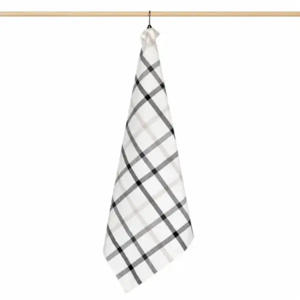 3-Color Check theedoek grijs/zwart/zand 65x65 cm