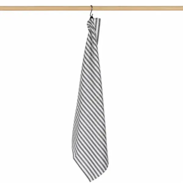 Jorzolino theedoek Stripe grijs 65x65 cm