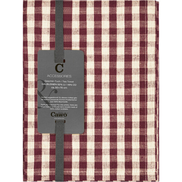theedoek halflinnen Cuisine 538, burgund  (83), 50x70 cm