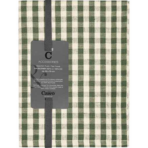 Cawö theedoek halflinnen Cuisine 538, oliv  (43), 50x70 cm