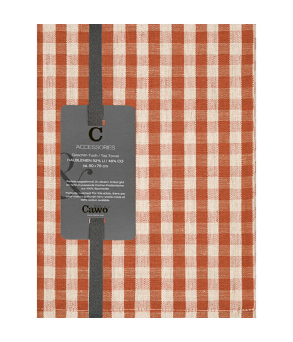 Cawö theedoek halflinnen Cuisine 538, kupfer (30), 50x70 cm