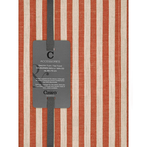 Cawö theedoek halflinnen Cuisine 537, kupfer (30), 50x70 cm