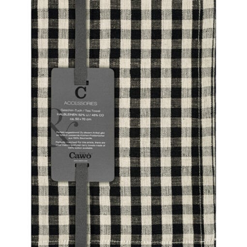 Cawö theedoek halflinnen Cuisine 538, schwarz (93), 50x70 cm