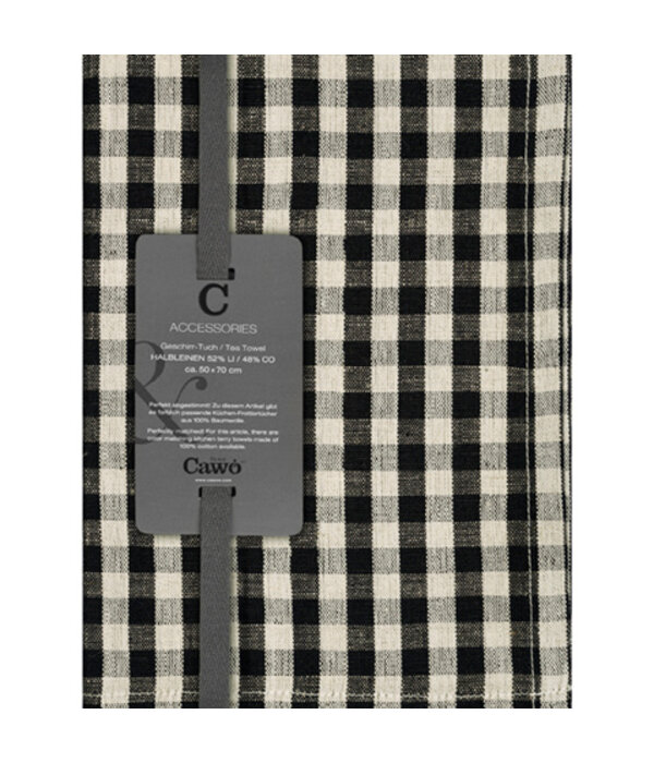 Cawö theedoek halflinnen Cuisine 538, schwarz (93), 50x70 cm