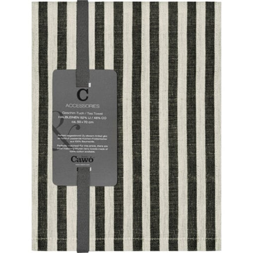 Cawö theedoek halflinnen Cuisine 537, schwarz (93), 50x70 cm