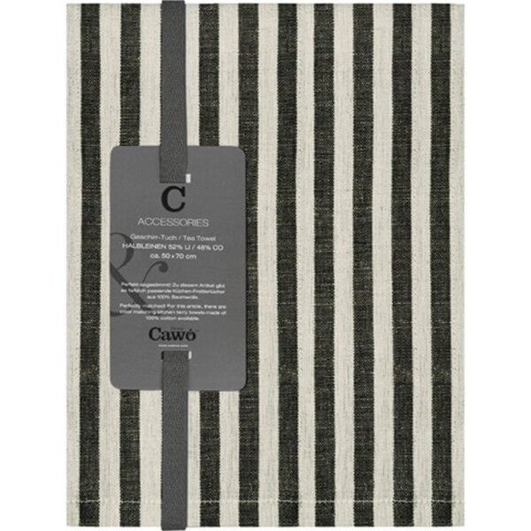 theedoek halflinnen Cuisine 537, schwarz (93), 50x70 cm
