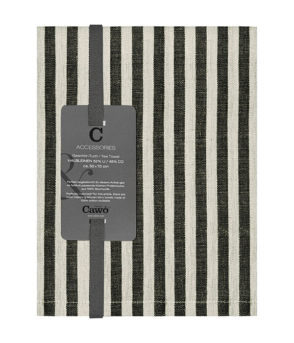 Cawö theedoek halflinnen Cuisine 537, schwarz (93), 50x70 cm