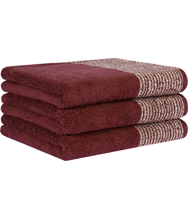 Cawö burgundy handdoekenlijn Two-Tone 590, bordeaux (23)