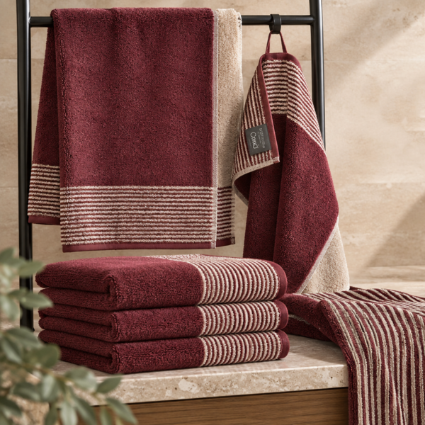 burgundy handdoekenlijn Two-Tone 590, bordeaux (23)