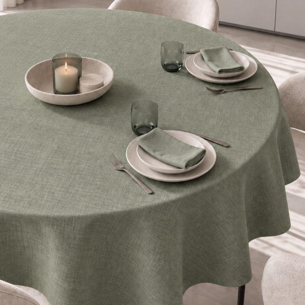 rond strijkarm linnenlook maatwerk tafellinnen Loft
