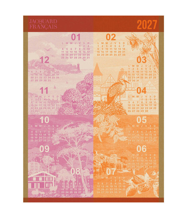 Le Jacquard Français theedoek Kalender / Calendrier 2027