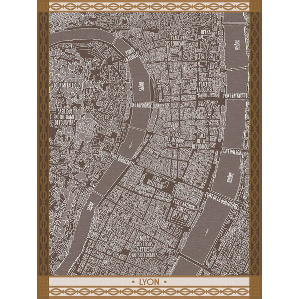 theedoek A Vol d’Oiseau Lyon brown