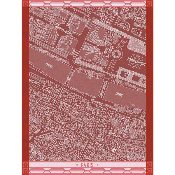 theedoek A Vol d’Oiseau Paris red